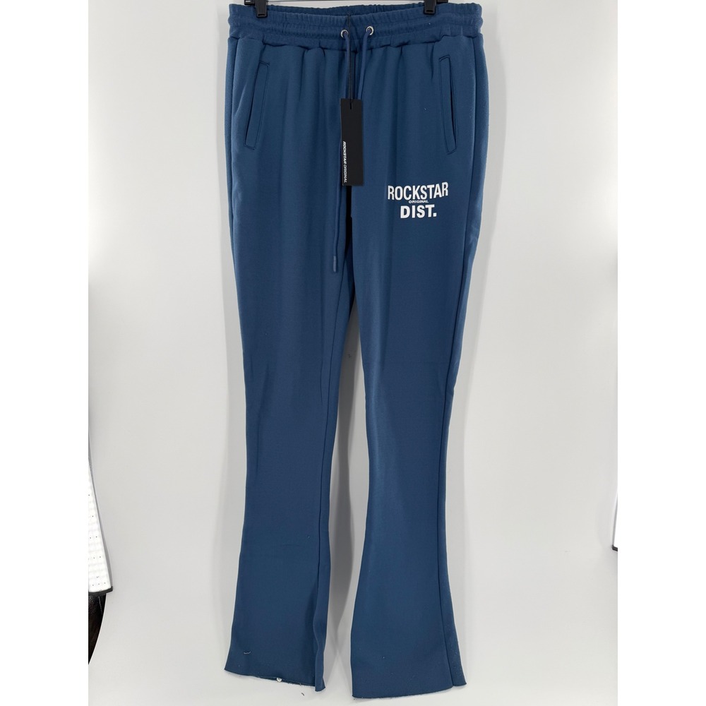 Rockstar Original Juliana Super Stacked Track Pants Navy Blue Mens XXL NWT